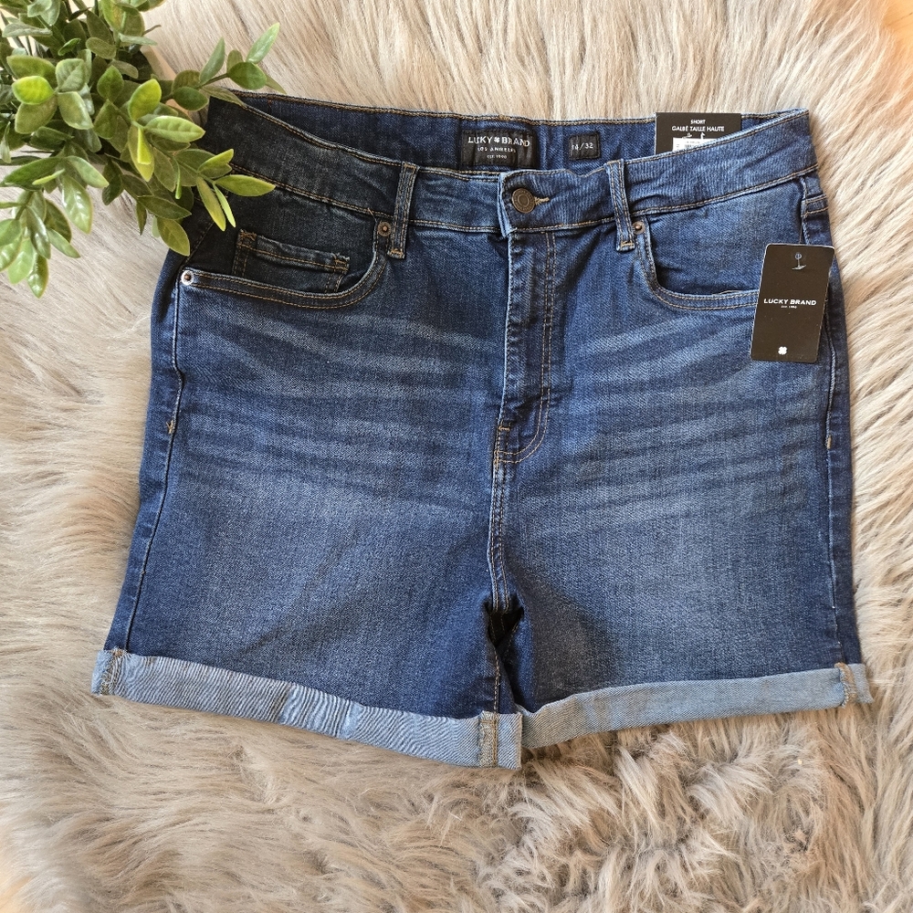 New Lucky Brand Curvy High Rise Denim Shorts
